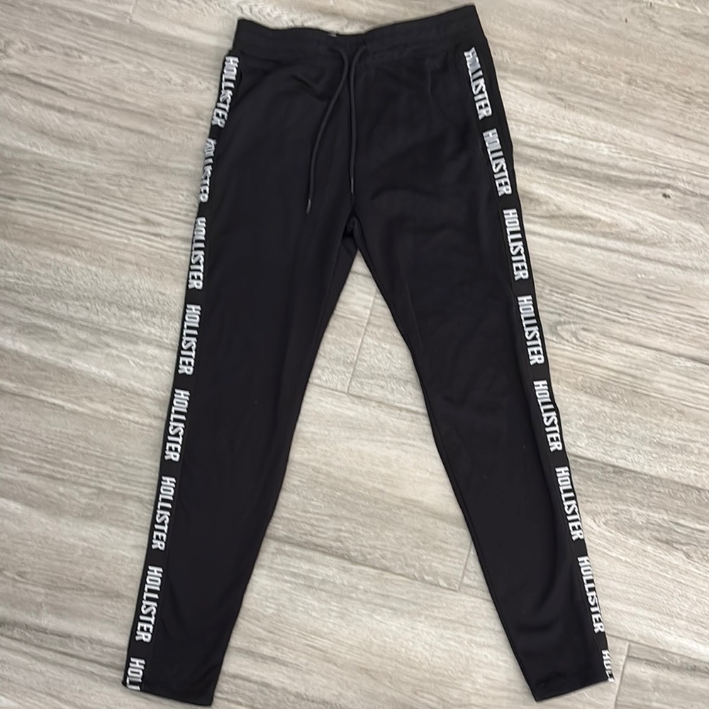 Hollister Black Track Pants with Side Logo